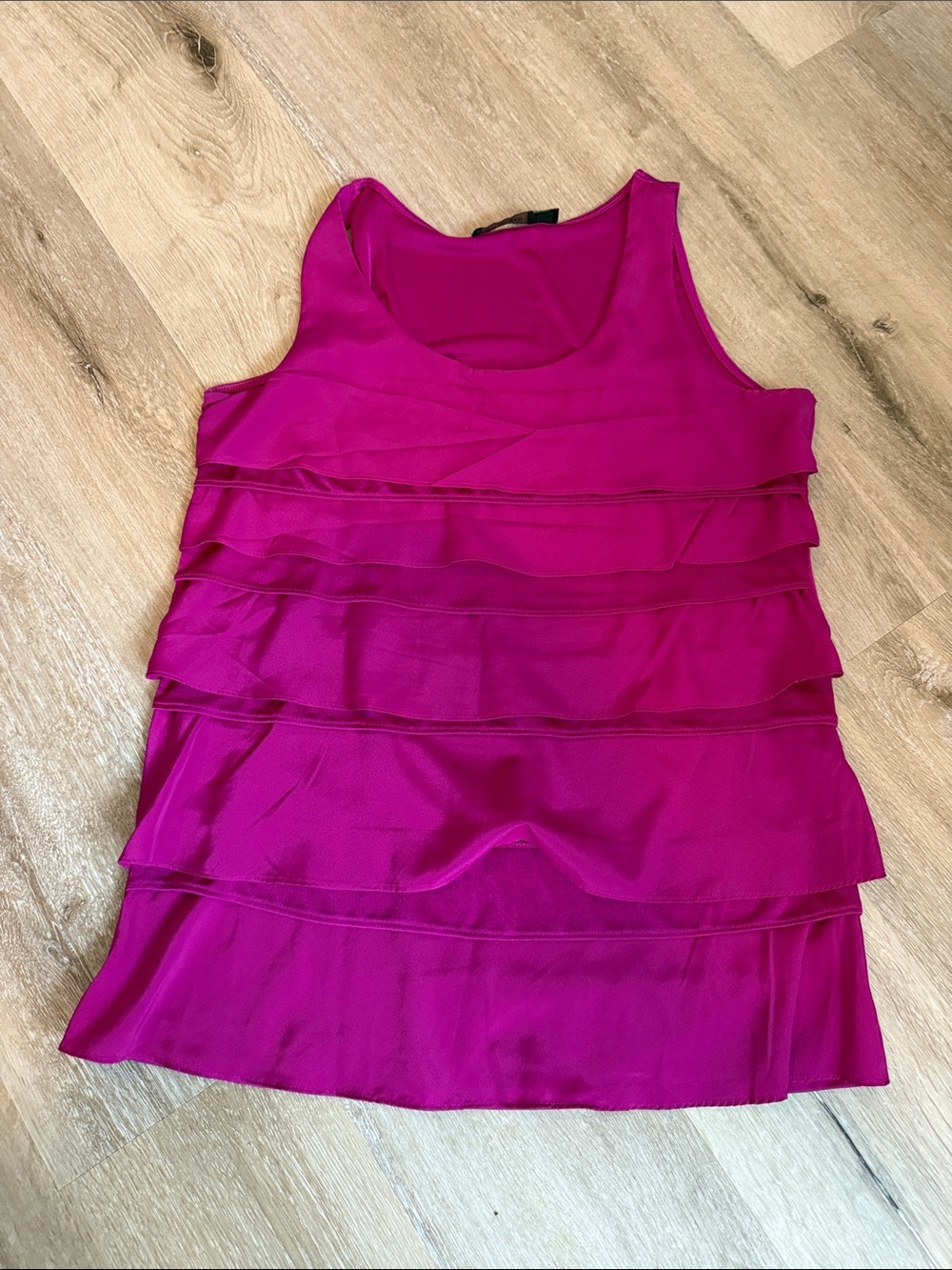 The Limited Magenta Ruffle Tank Top